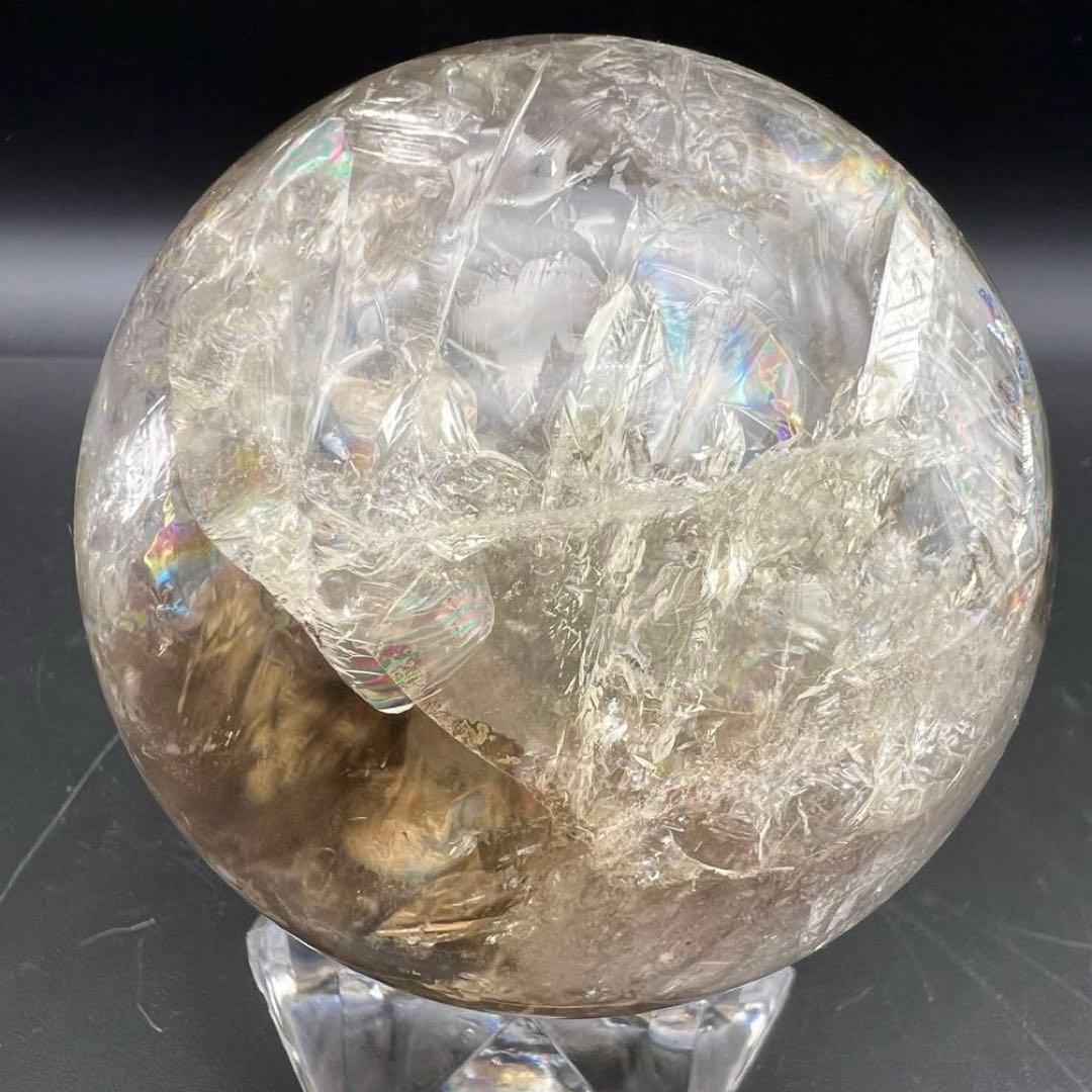 ✳️【幸運の石】✨綺麗な虹とファントム✨レインボー シトリン 丸玉 天然石 置物