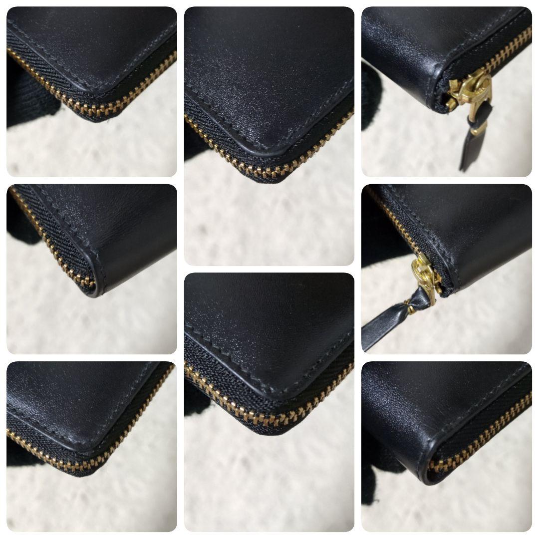 美品 保存箱付属 COMME des GARCONS スクエア ジップ 財布 黒