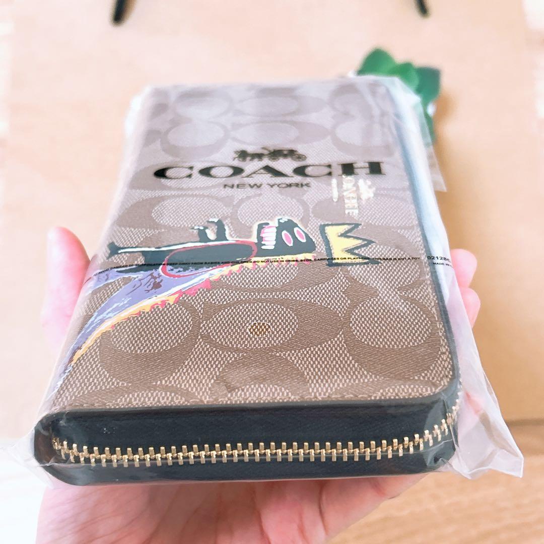 ✨新品未使用✨COACH バスキアコラボ　恐竜　長財布　シグネチャー