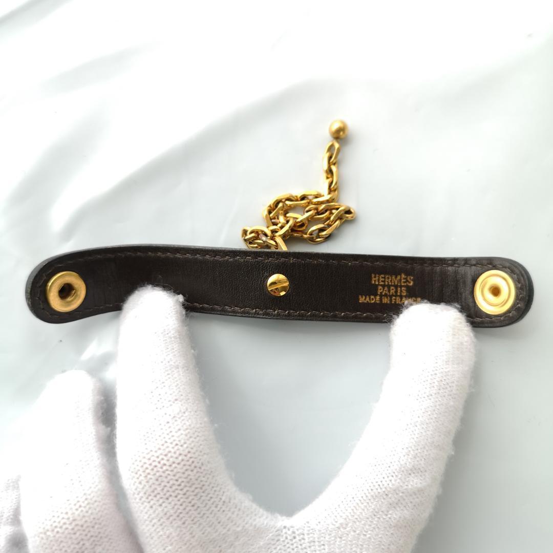 エルメス HERMES チャーム グローブホルダー レザー/メタル /ゴールド
