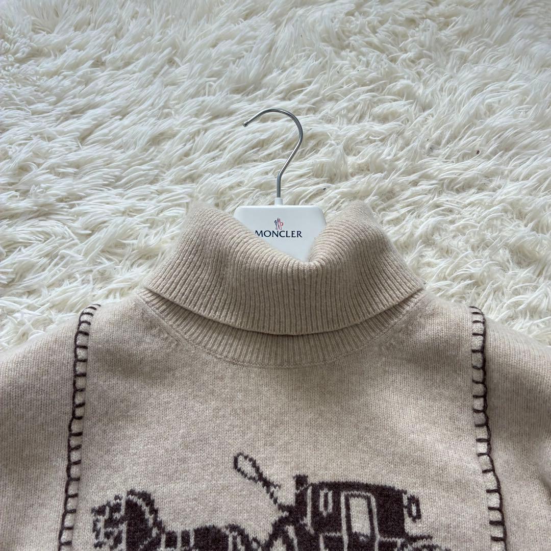人気✨　コーチ　ニット　ハイネック　Sサイズ　長袖　カシミヤ混　ロゴ刺繍