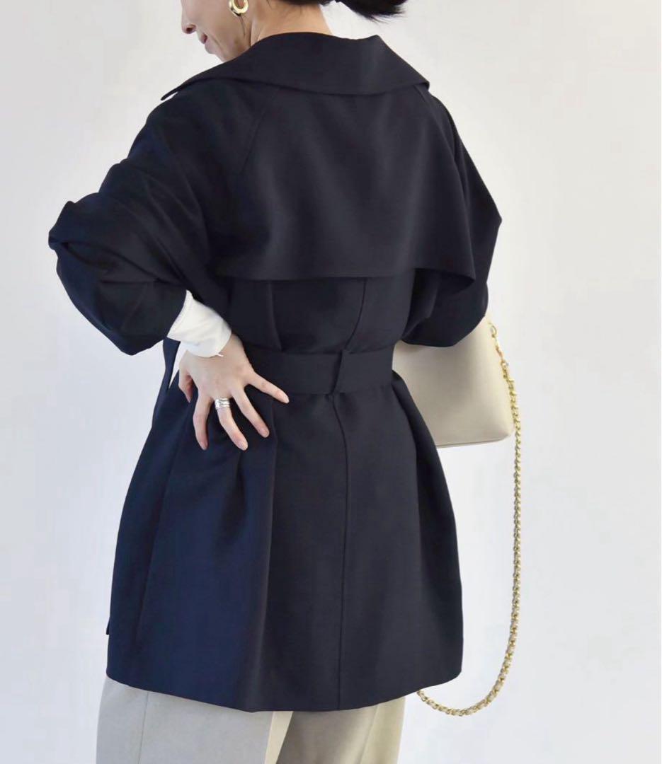 完売　quaranciel ダブルクロス ハーフ トレンチ ジャケット コート