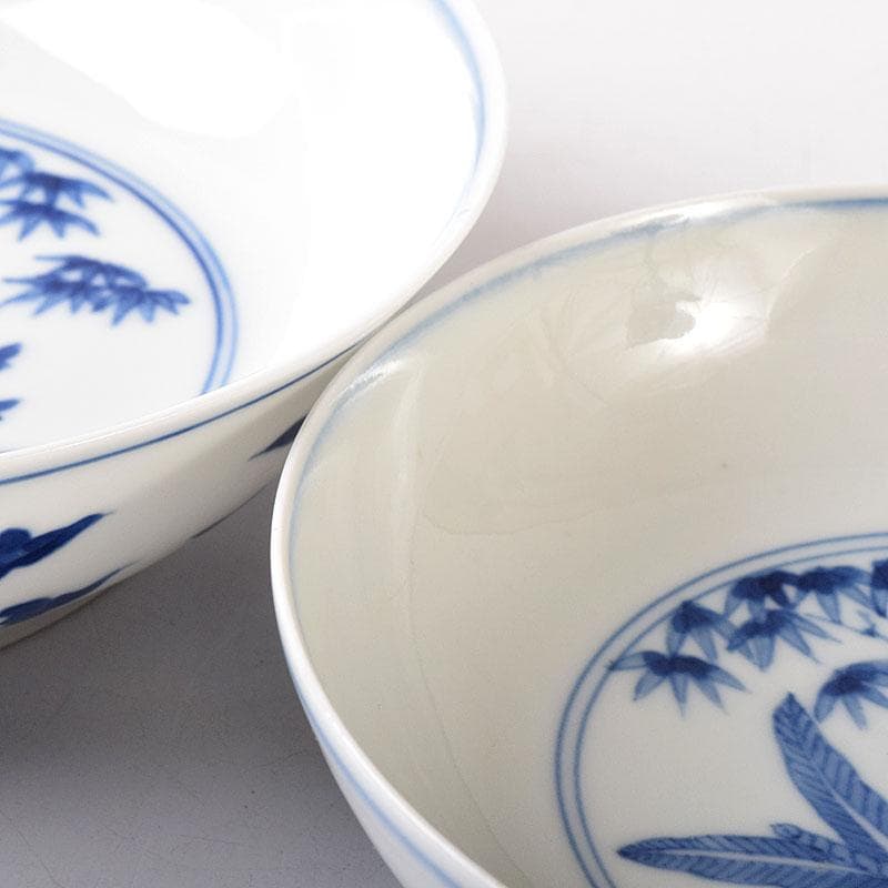伊万里焼　古伊万里　染付　竹花文　鉢　一対　Ｃ　7603