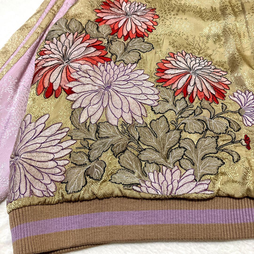 花旅楽団　スクリプト　スカジャン　リバーシブル　七福神　菊　刺繍　スーベニア　M