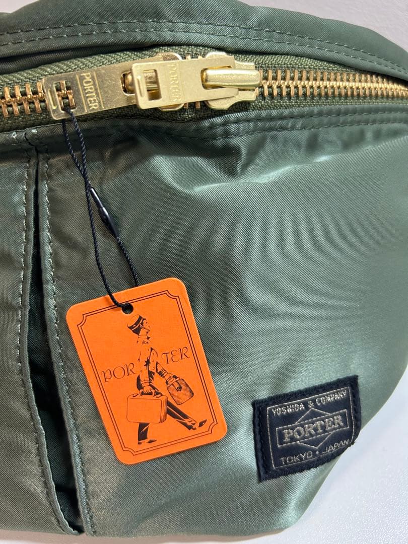未使用　PORTER ポーター タンカー ウエストバッグ セージグリーン L