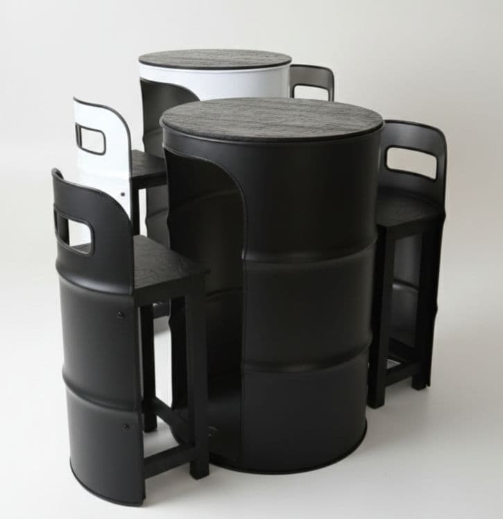 受注生産！ドラム缶remakeテーブル＆チェア‼️ブラック