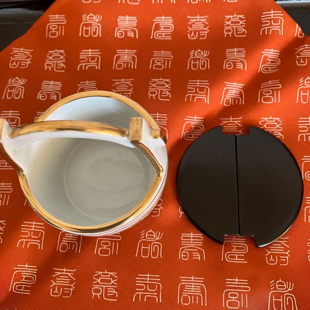 最終お値下げ 茶道具 京焼 手塚祥堂造色絵手桶茶入