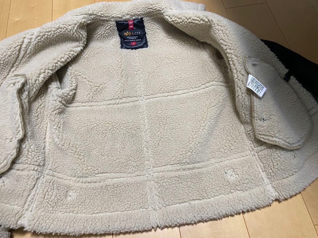 【美品】ALPHA INDUSTRIES B-3 フェイクムートンジャケット黒M
