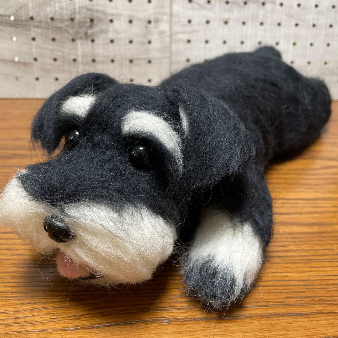 羊毛フェルト　ミニチュアシュナウザー　3点