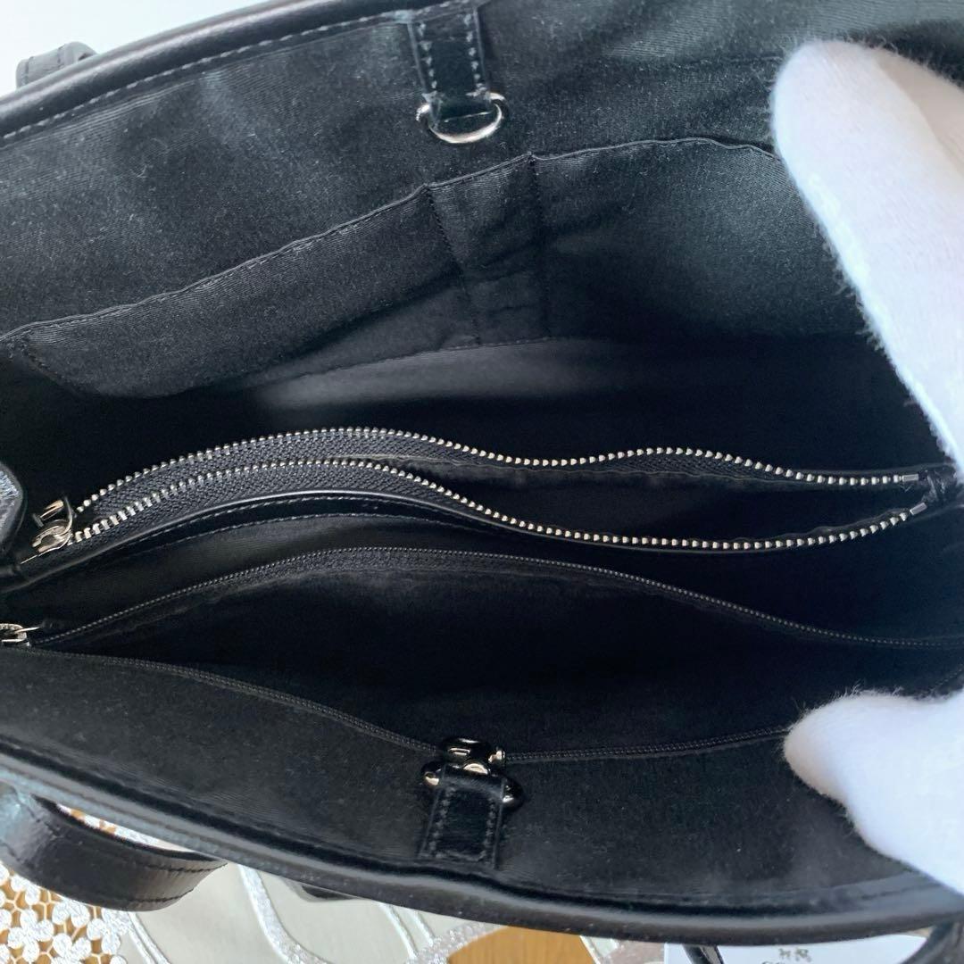 極美品⭐️ほぼ未使用品【❤️COACH♡コーチ】PVCシグネチャー黒トートバッグ