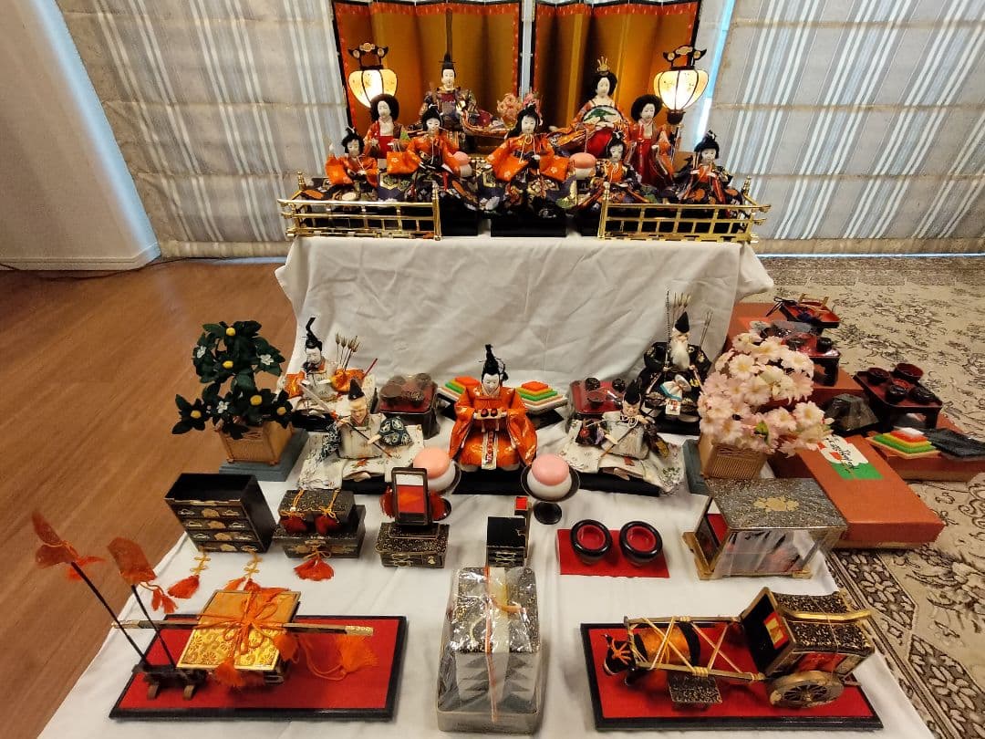 【配送無料】ひな人形　豊龍　桃花雛　七段飾用　昭和