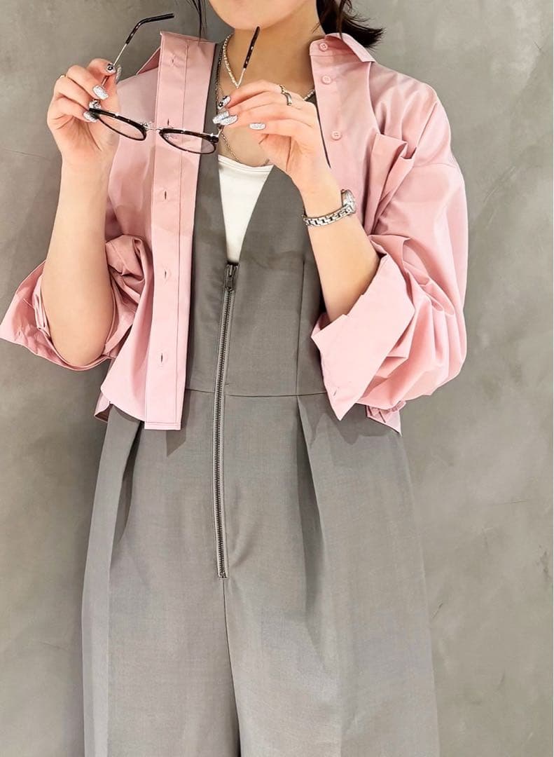 LOUNIE oggiコラボ フロントファスナー オールインワン サロペット