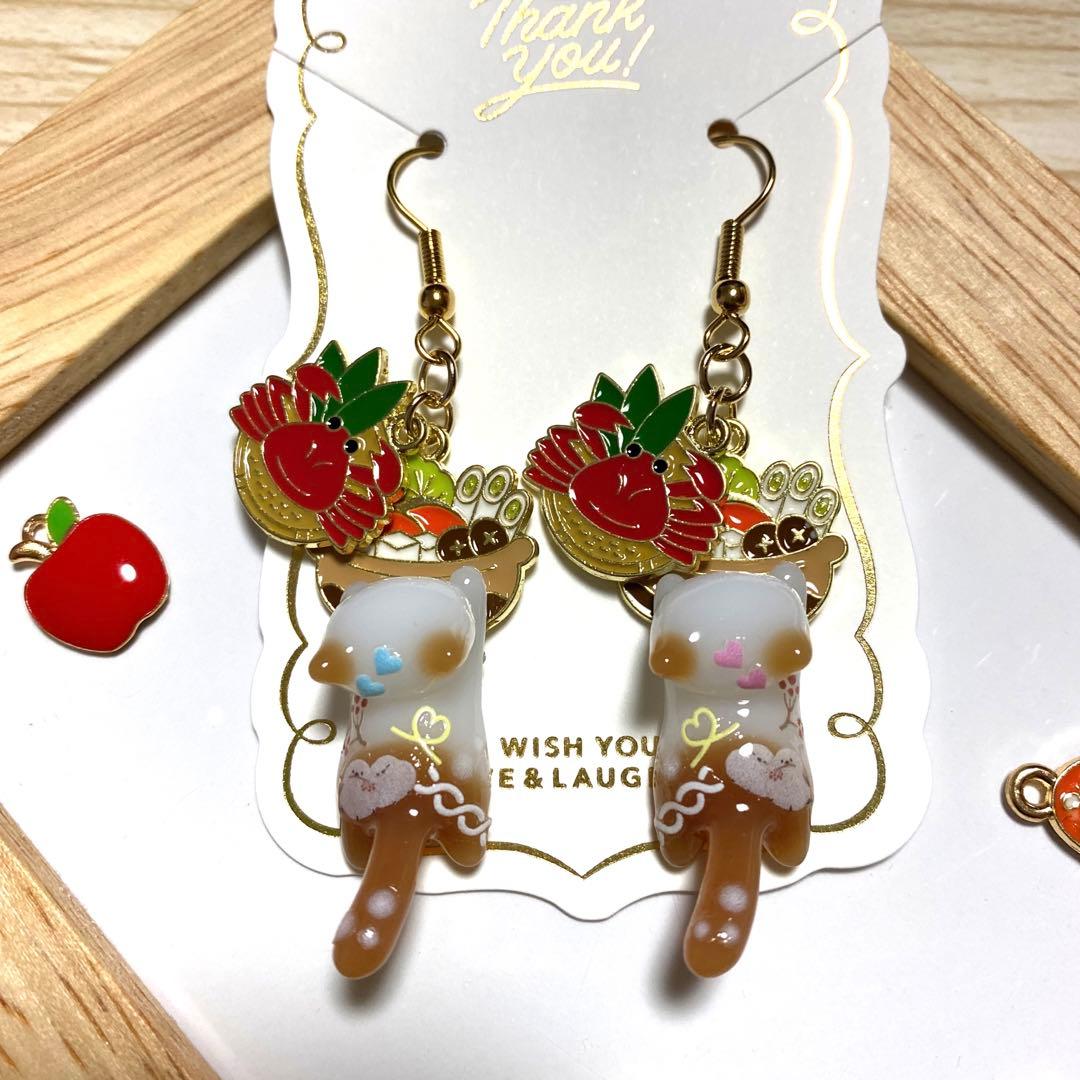 ☆カニさんとお鍋Winter猫ちゃんピアス☆