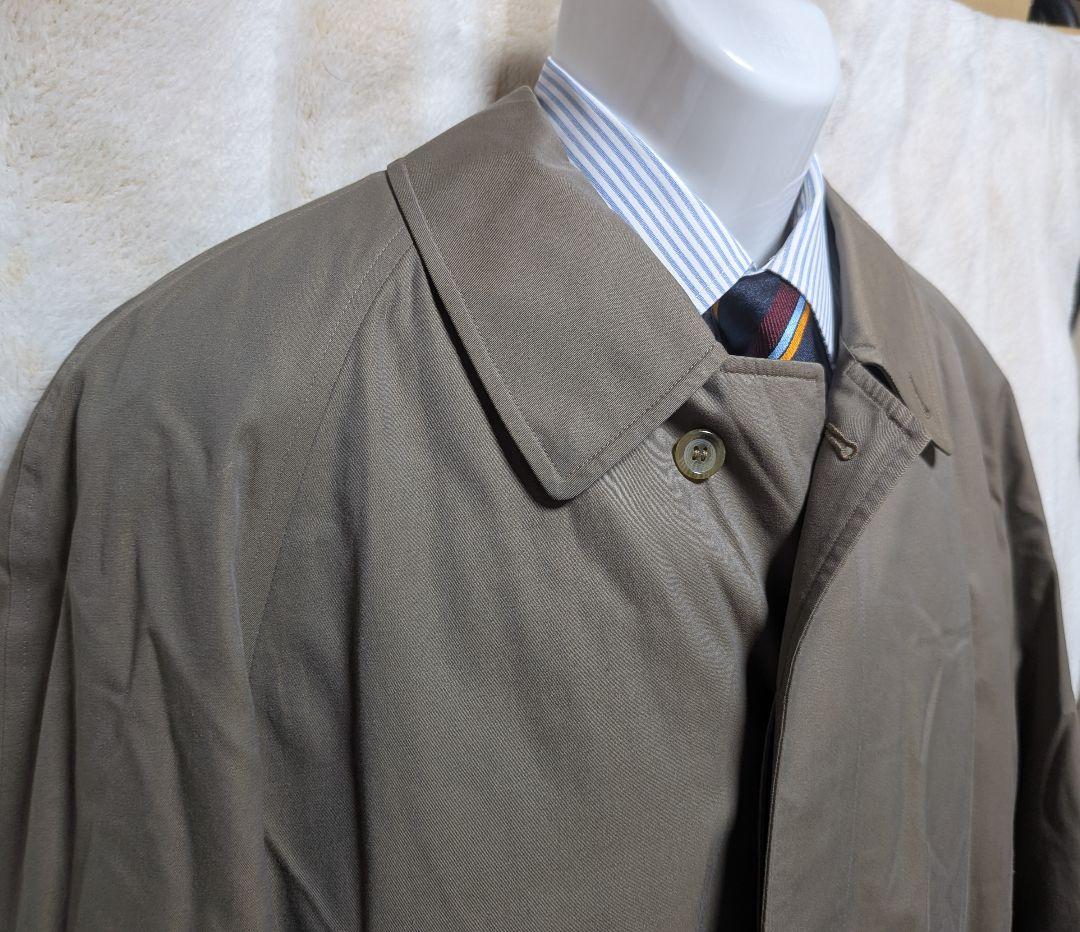 美品★BURBERRY ステンカラーコート 濃ベージュ チェック柄 メンズL