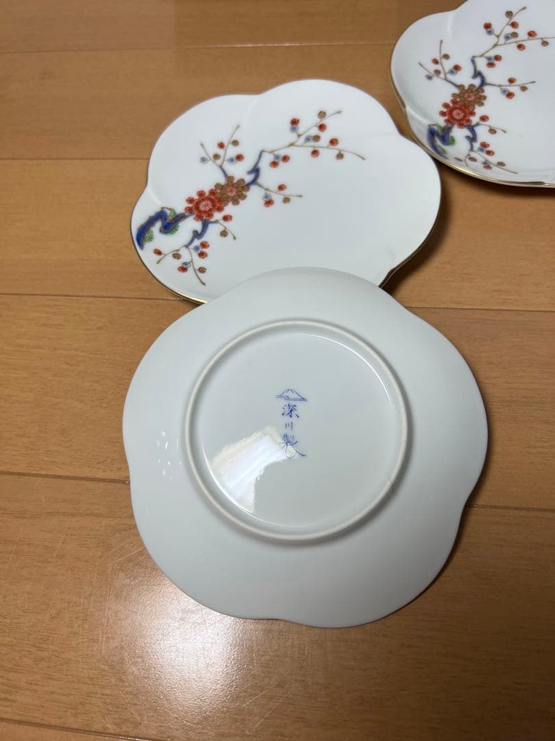 417 深川製磁　花型皿　5客　未使用