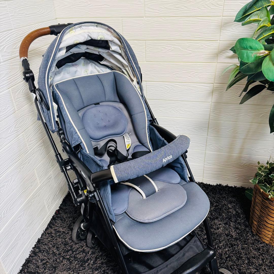 Aprica ラクーナビッテ クッション レザーハンドル ベビーカー デニム