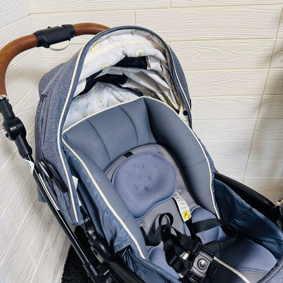 Aprica ラクーナビッテ クッション レザーハンドル ベビーカー デニム