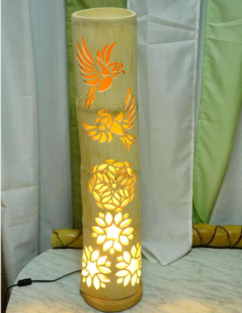 竹灯り・竹あかり・竹灯籠・竹灯篭・竹ランプ   ～～ 癒しの灯り★光鳥舞う★～～