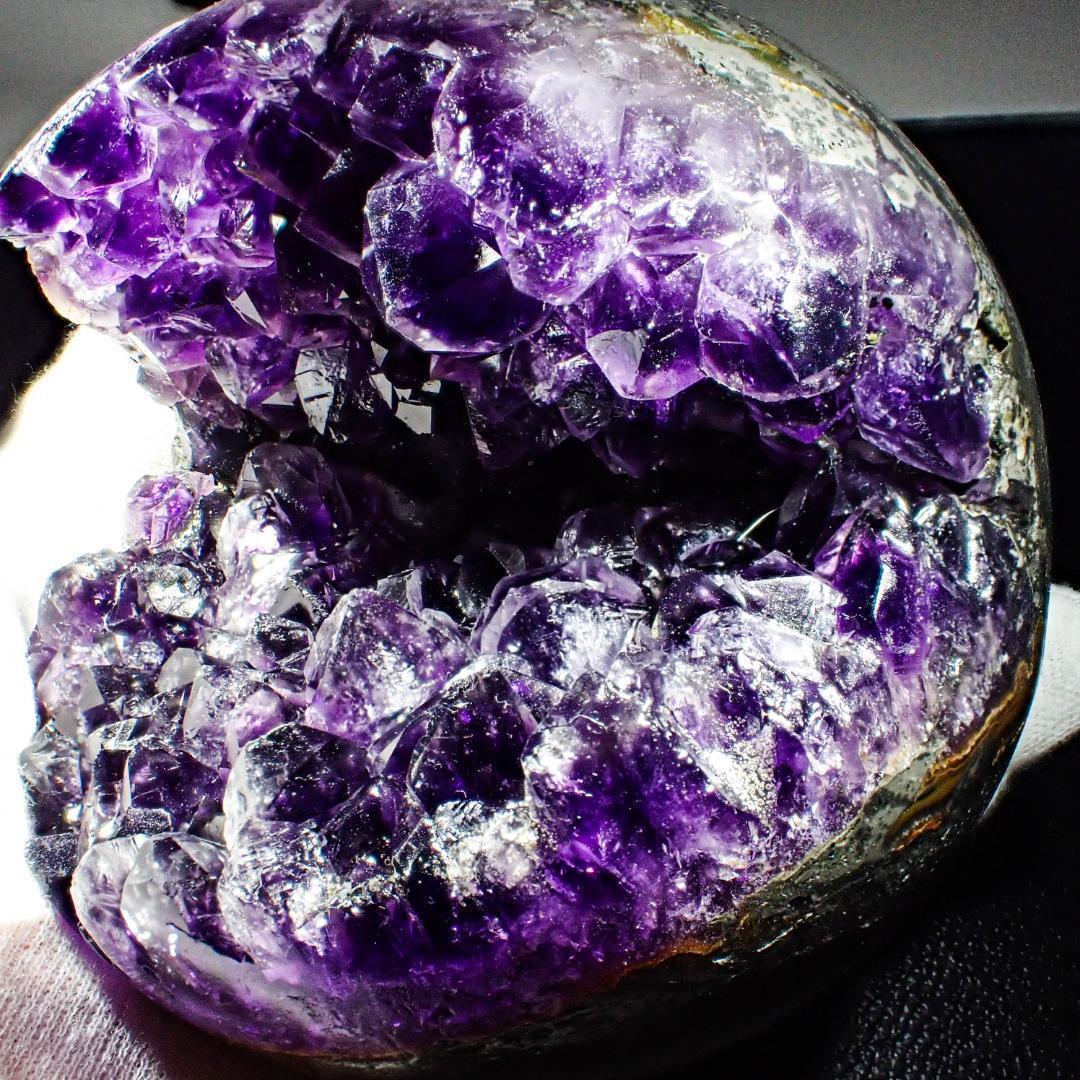 天然石 アメジスドーム 笑口 3 ジオード 紫水晶 原石 結晶 パワーストーン