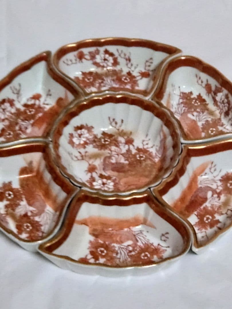 九谷焼　金彩赤絵九谷　板山造　組物鉢