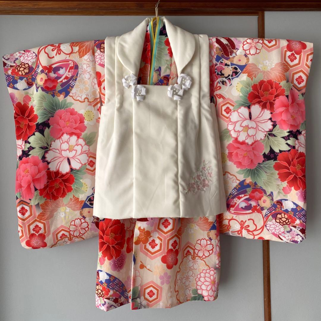 キャサリンコテージ　七五三　着物　3歳　双子ちゃん　被布　襦袢付き