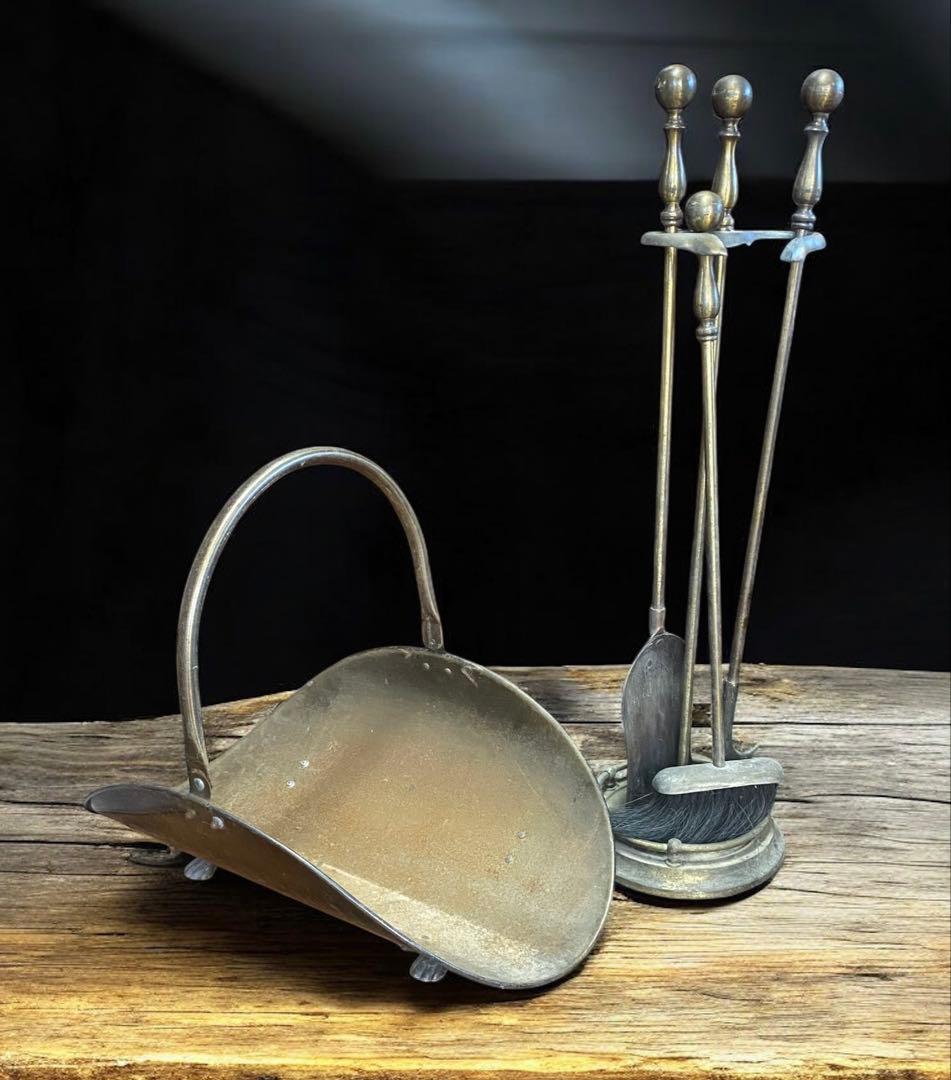 アンティーク★真鍮製ファイヤーツールセット 佐賀の古民家より