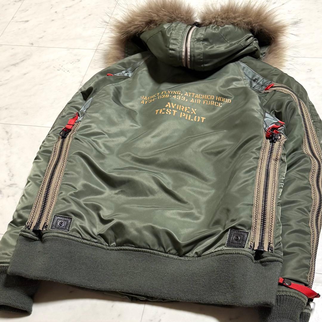 AVIREX フライトジャケット N-2B Y2K カスタムジッパー カーキ L