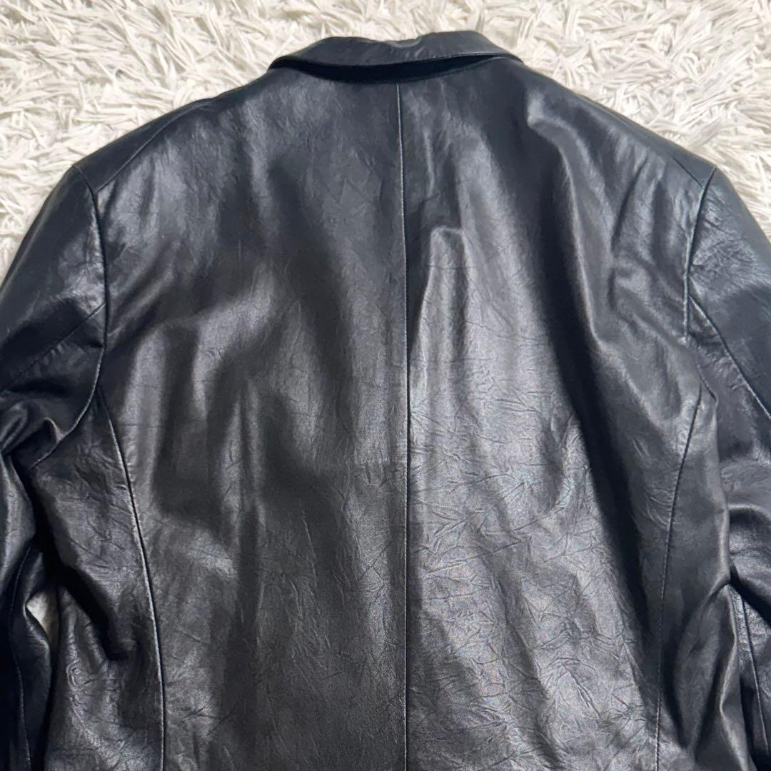Theory ラムレザー テーラードジャケット 黒 玉虫系 L〜XL 本革 羊革