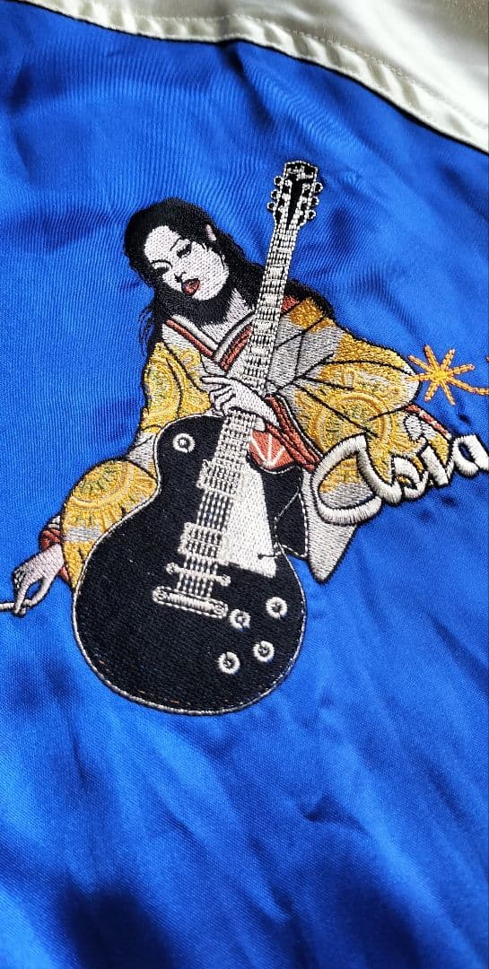 Peake'd Yella スカジャン 青 シルバーサイズ44