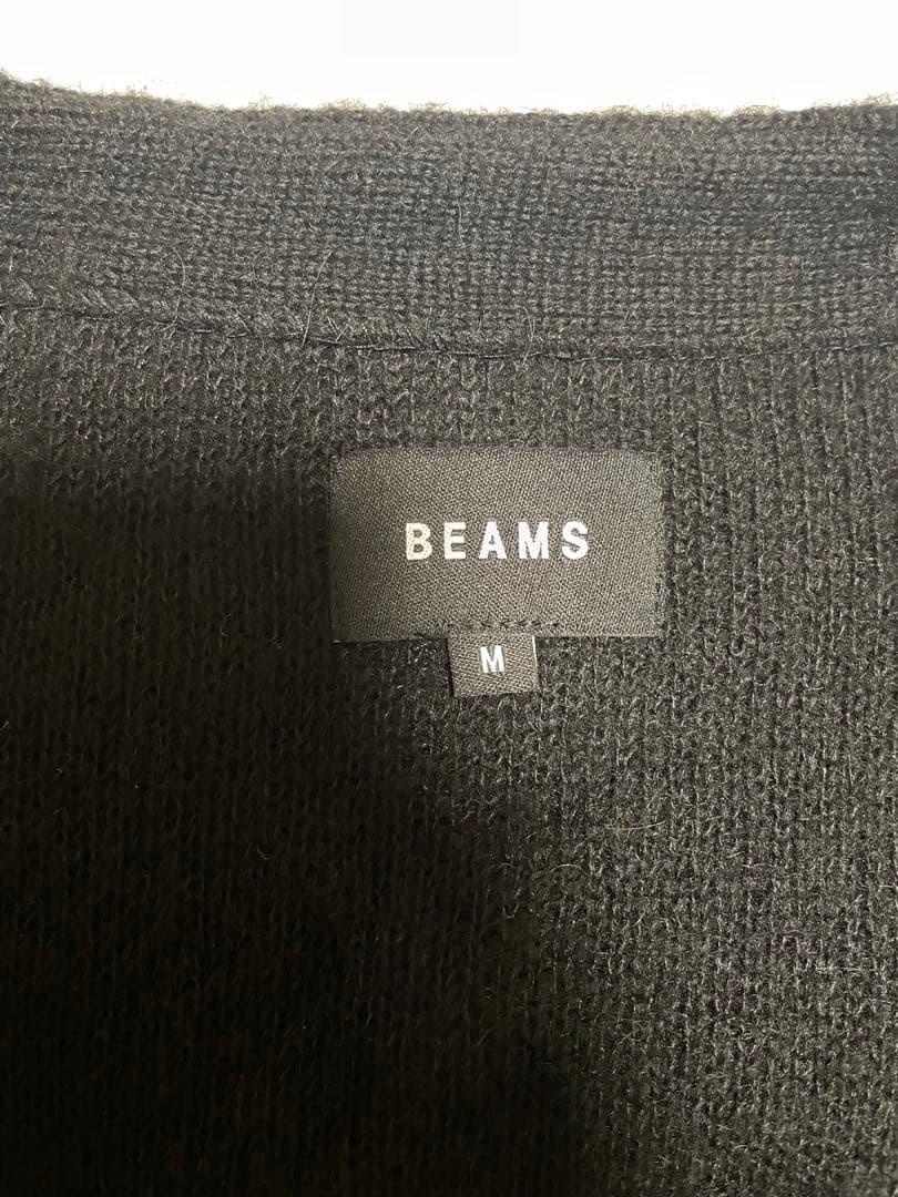 BEAMS シャギーカーディガン ブラックM モヘア