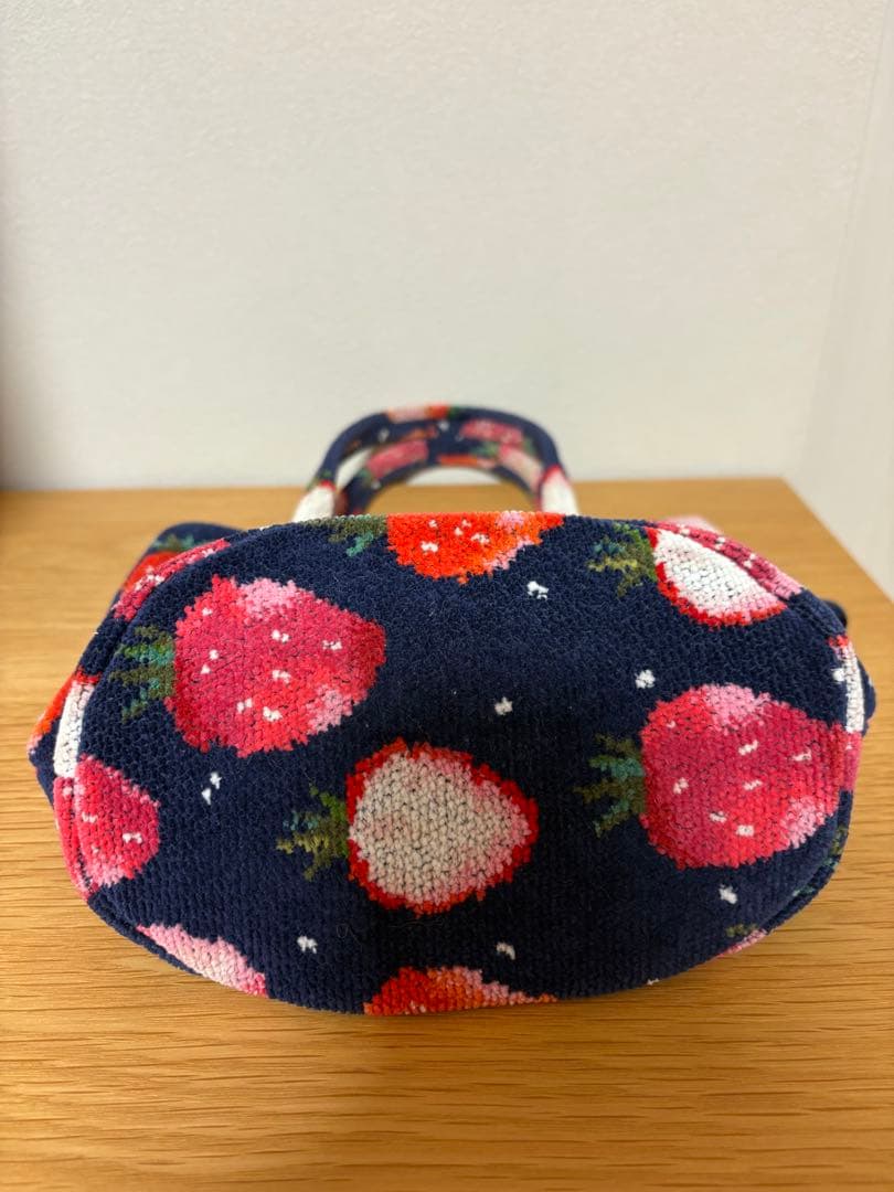 ラブラリーバイフェイラー ストロベリードット 巾着 バッグ ネイビー