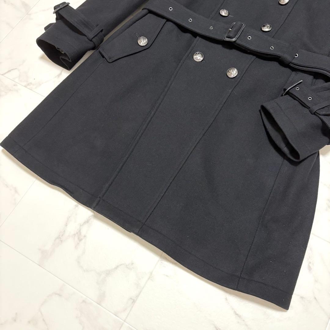 【極美品】バーバリー ブラックレーベル ナポレオンコート 銀ボタン カシミヤ