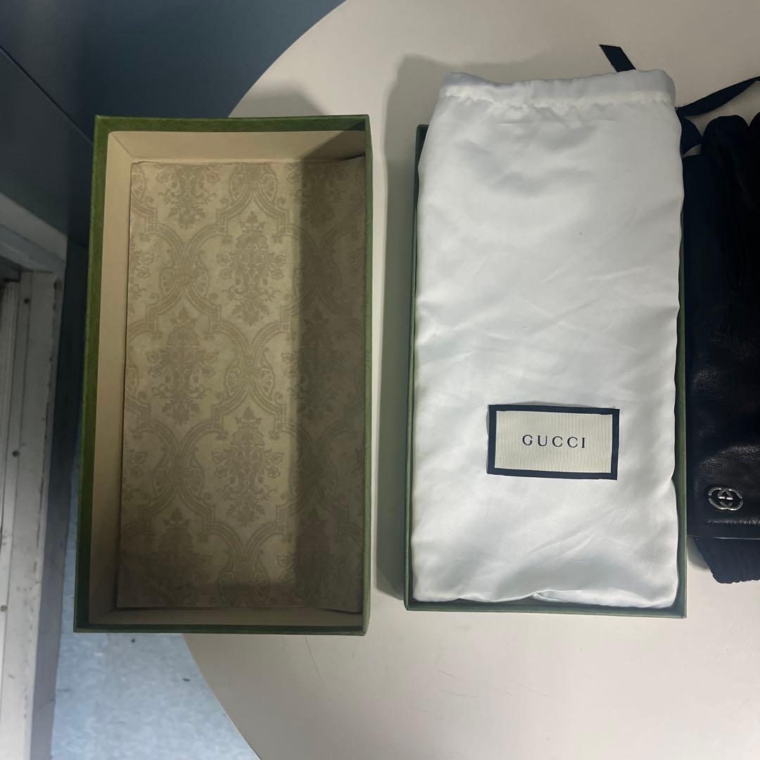 小物 GUCCI Leather Gloves With Interlocking G