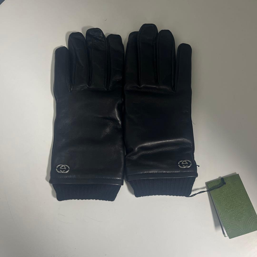 小物 GUCCI Leather Gloves With Interlocking G