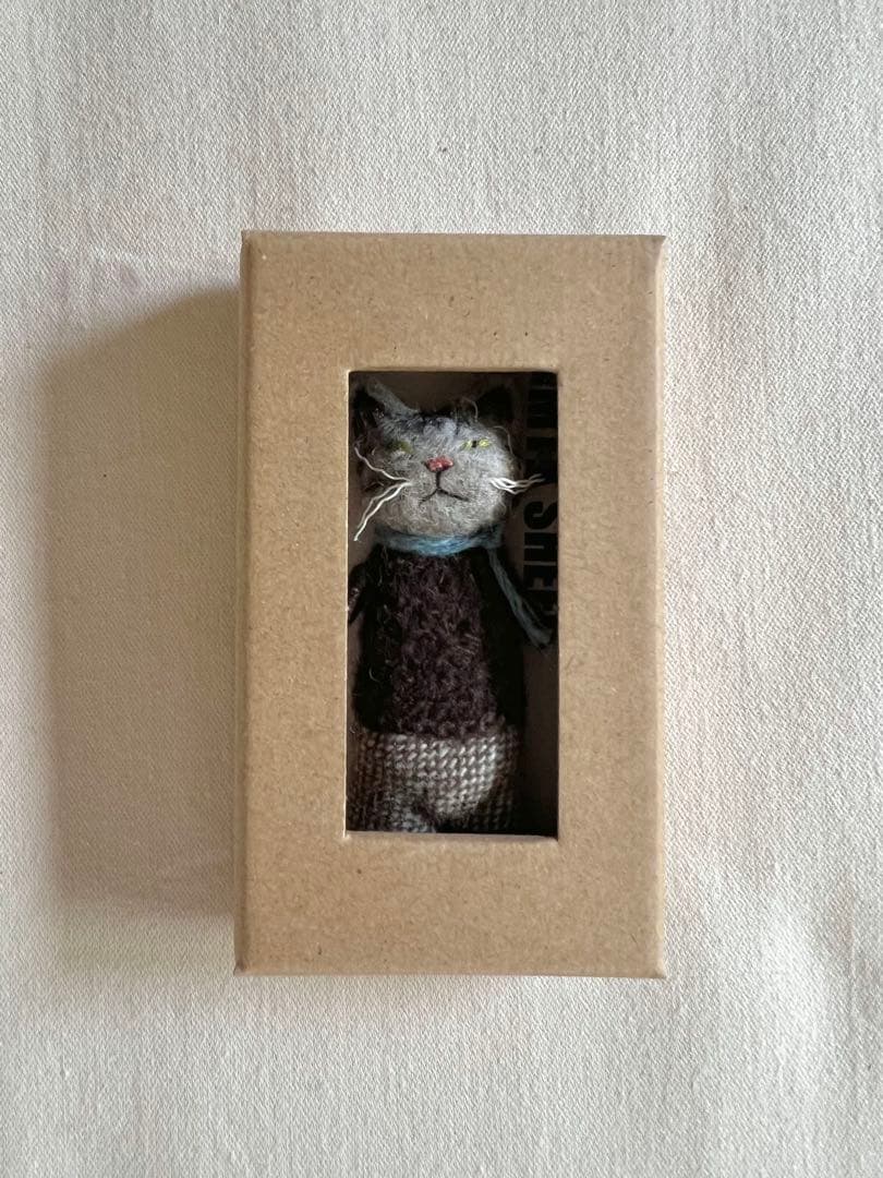 新品　MTK SHEEP 羊毛フェルト　おしゃれねこ① グレーねこ