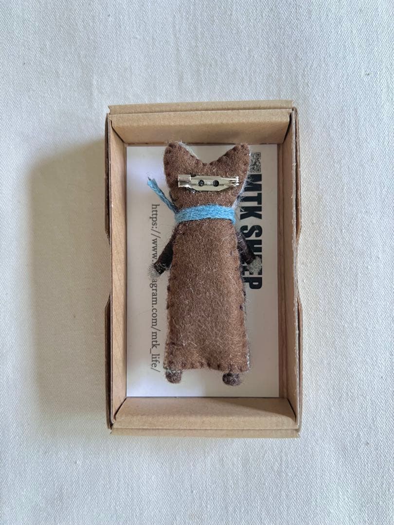 新品　MTK SHEEP 羊毛フェルト　おしゃれねこ① グレーねこ