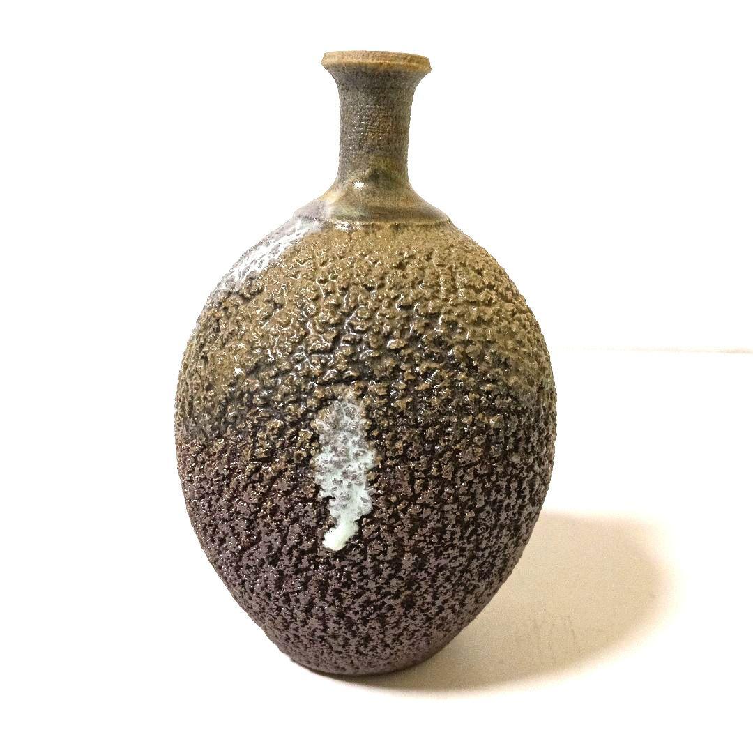 越前焼 塩越窯 白越不朝 裂久 花瓶 花生 花入 花器 共箱 共布 栞