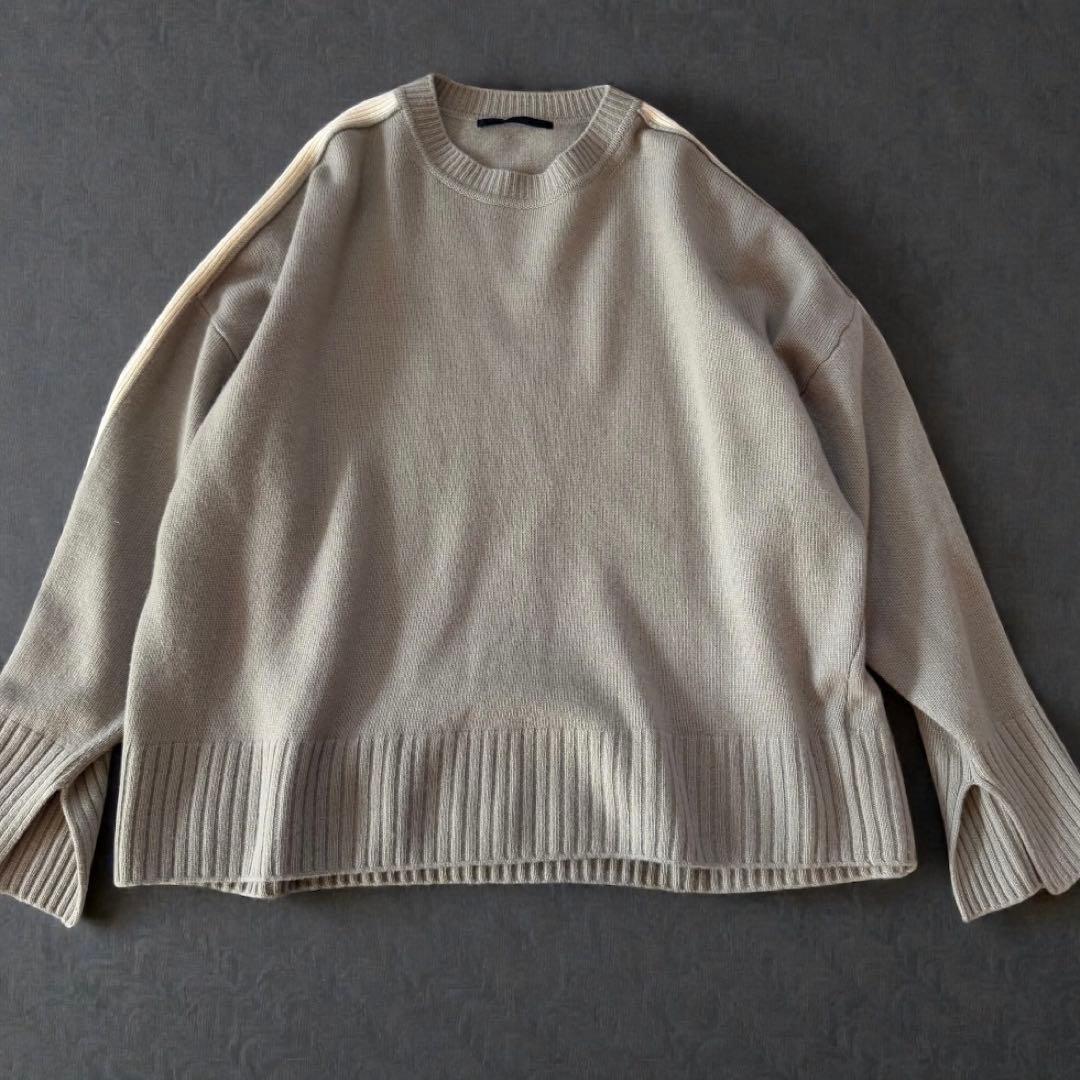 美品✨24AW【AP STUDIO 】カシミヤ混　ライン　ニット　プルオーバー
