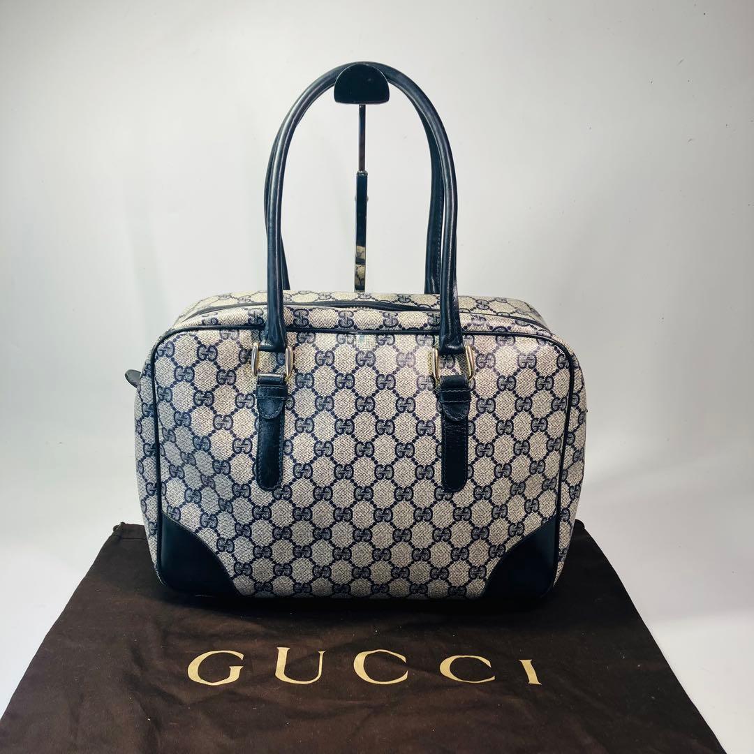 GUCCI オールドグッチGG スプリーム PVCレザーハンドバッグ ボストン