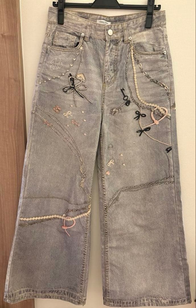 pomme d'amour トイプリントデニムtoy print denim