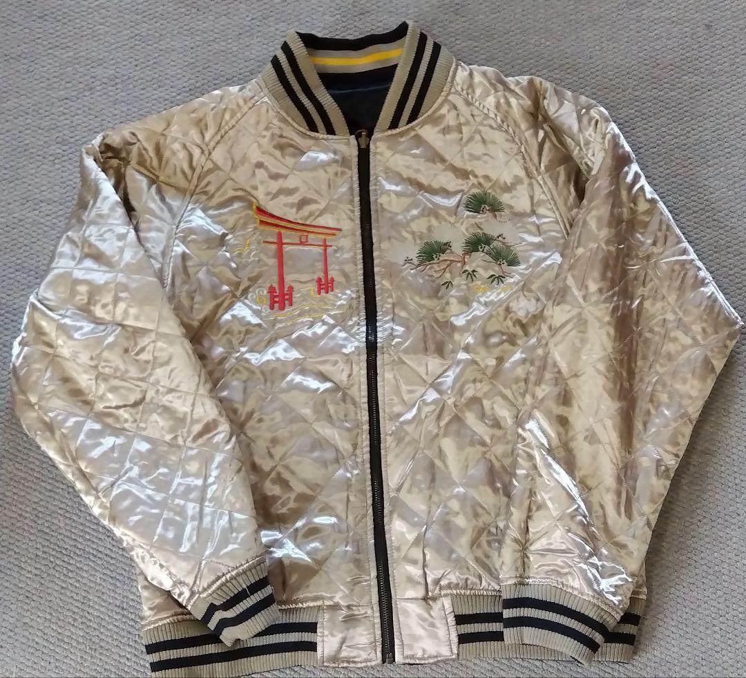 GUMU リバーシブルキルティングスカジャン 舞妓 鷹柄 sizeL