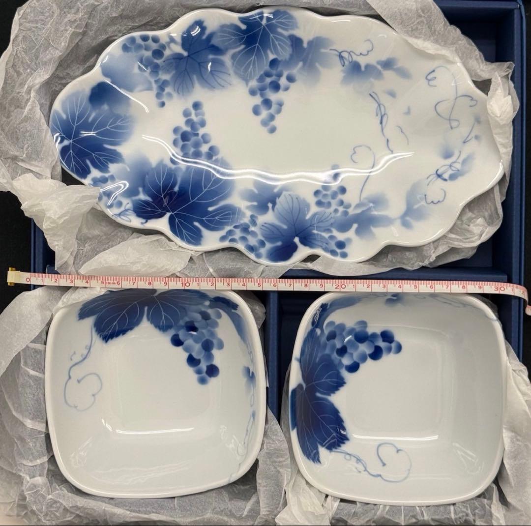 深川製磁　ブルーワイナリー 3枚セット