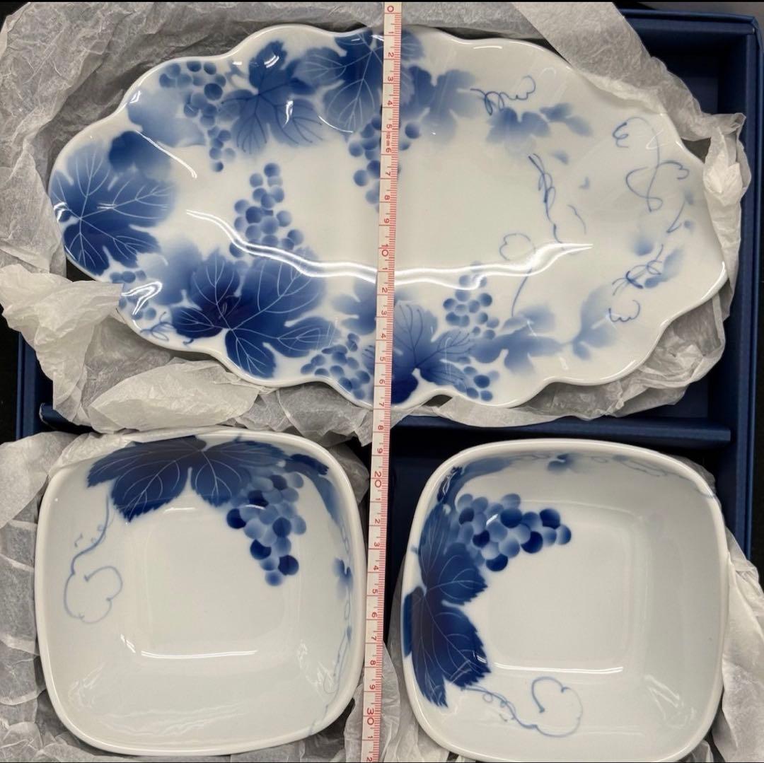 深川製磁　ブルーワイナリー 3枚セット