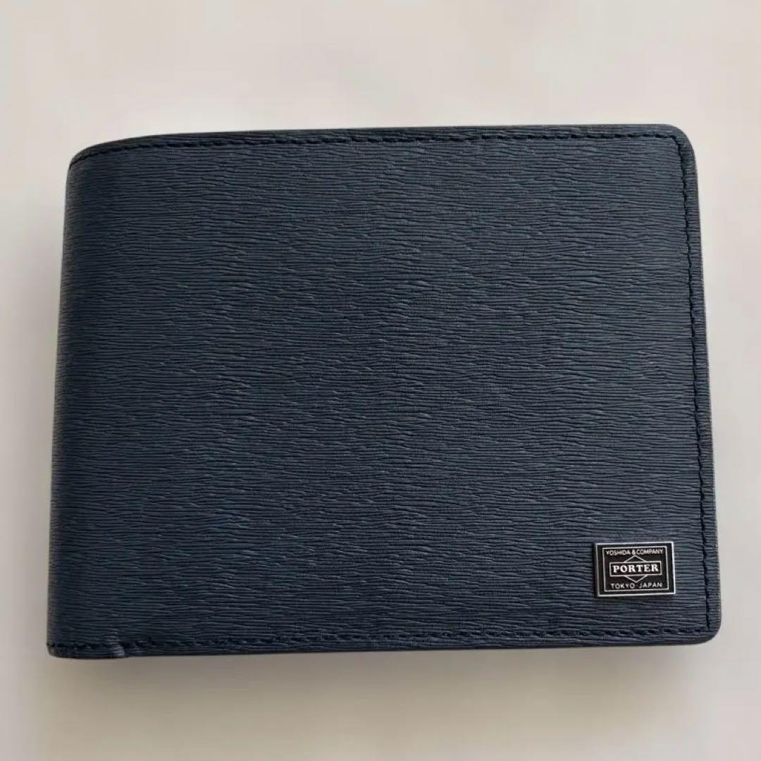 極美品✨ポーター　PORTER CURRENT カレント　　二つ折財布　ネイビー