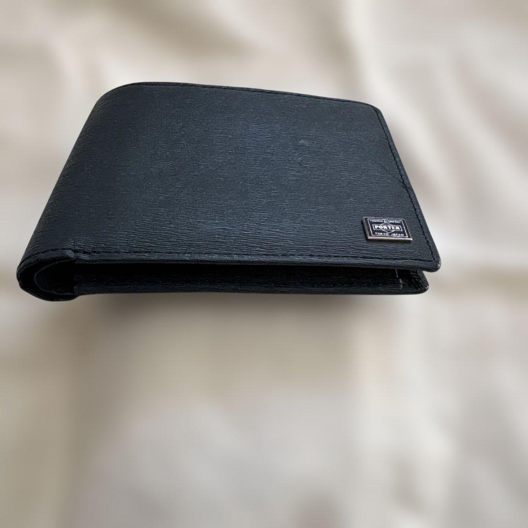 極美品✨ポーター　PORTER CURRENT カレント　　二つ折財布　ネイビー