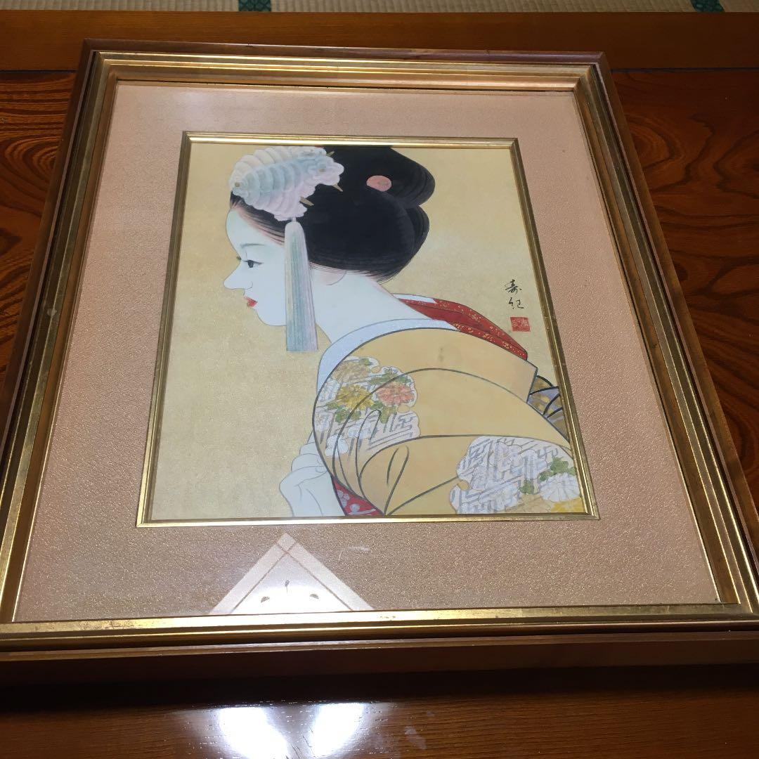 美人画　額縁　美術品