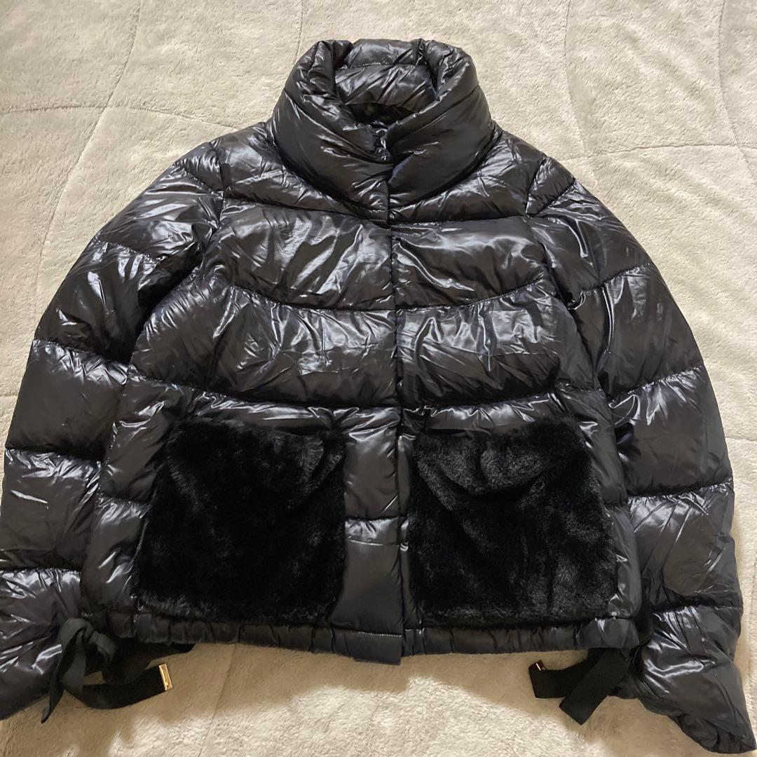 美品　HERNO ヘルノ　エコファーポケット　 ショートダウンジャケット　42