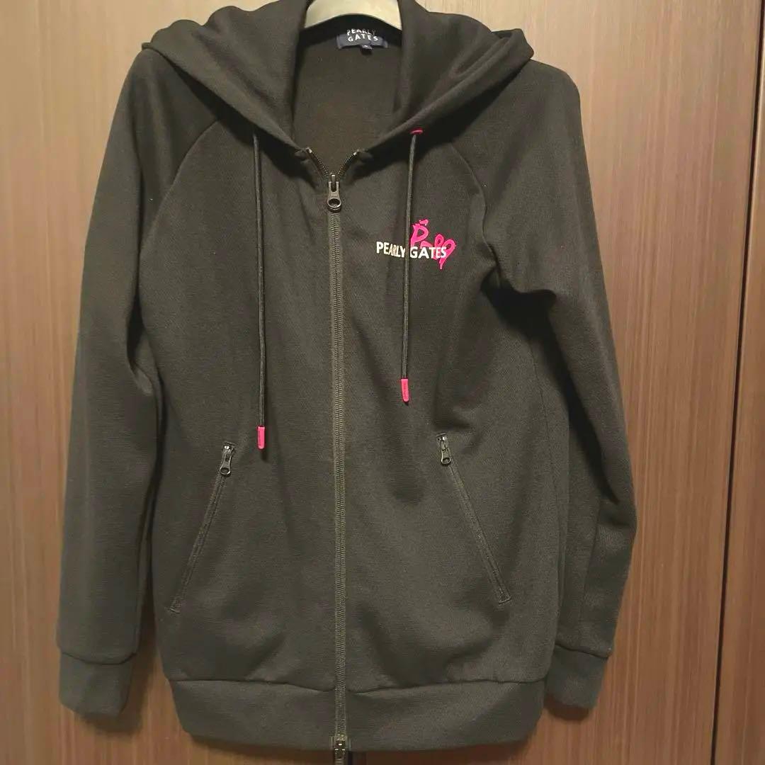 パーリーゲイツ　ピンクパーカー　ブラックサイズ0 ゴルフウェア　かわいい美品❣️