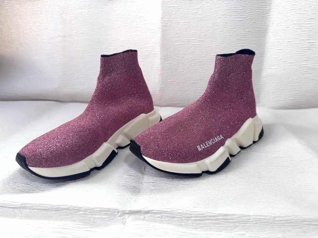 希少色✨ピンクラメ　美品　BALENCIAGA スピードトレーナー