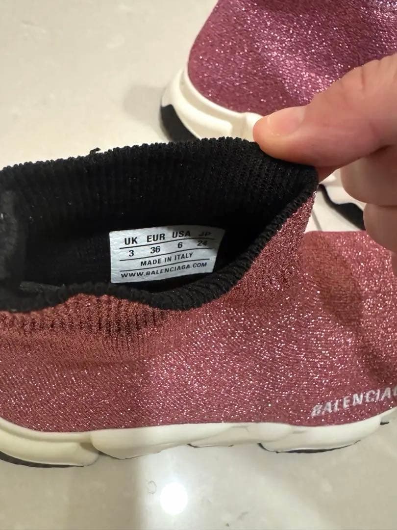 希少色✨ピンクラメ　美品　BALENCIAGA スピードトレーナー